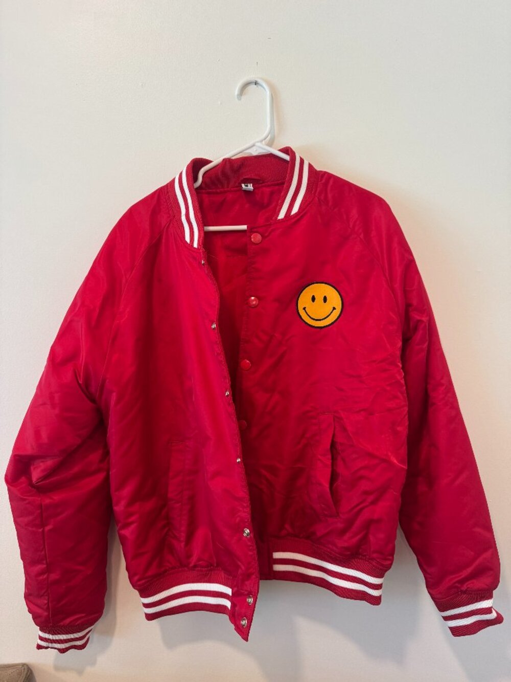 NEW Ascot + Hart Varsity Smile Jacket — Red, Size M